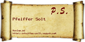 Pfeiffer Solt névjegykártya